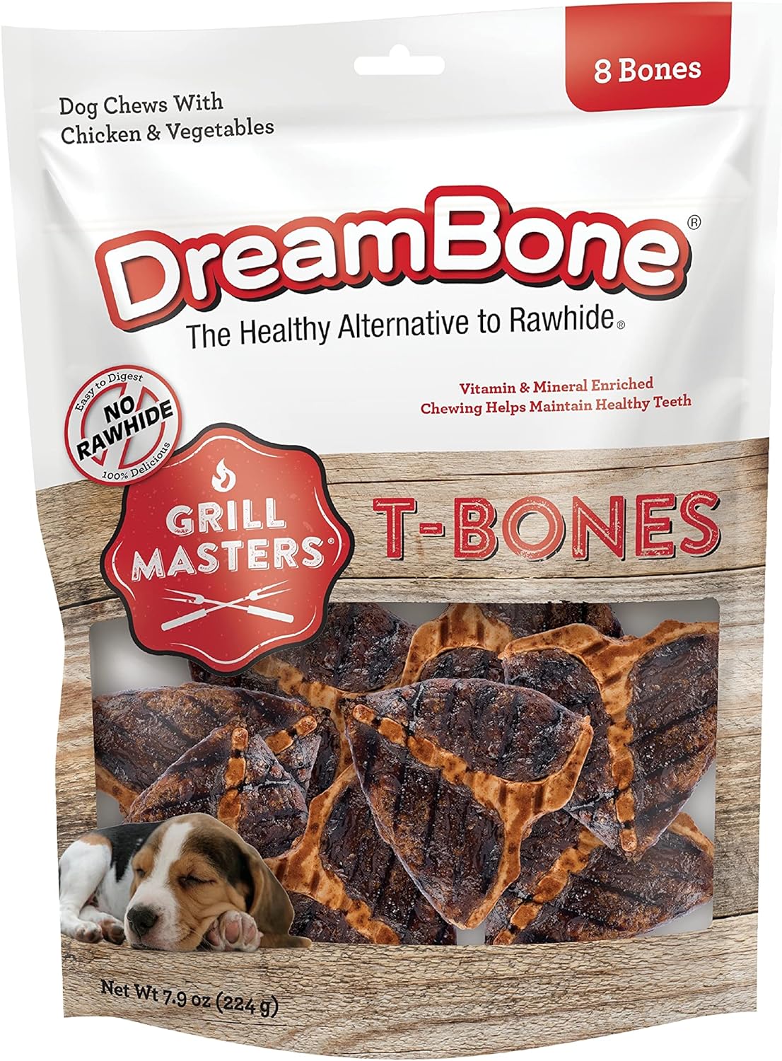 DreamBone Grill Masters™ T‑Bone Dog Chews – Small (8 Count)