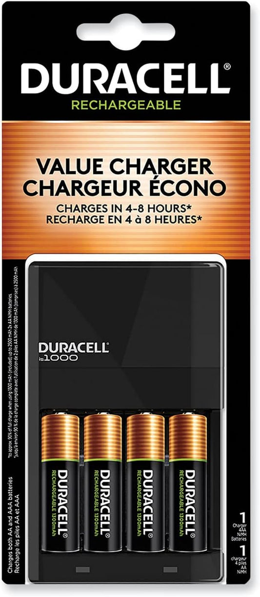 Duracell Charger and 4 AA NiMH Rechargeable Batteries