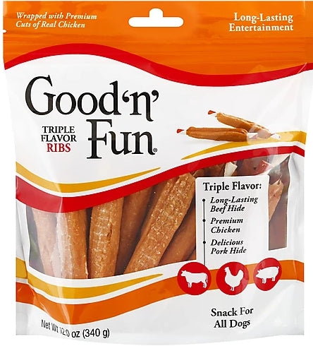 Good ‘n’ Fun Triple-Flavor Ribs – Dog Treats