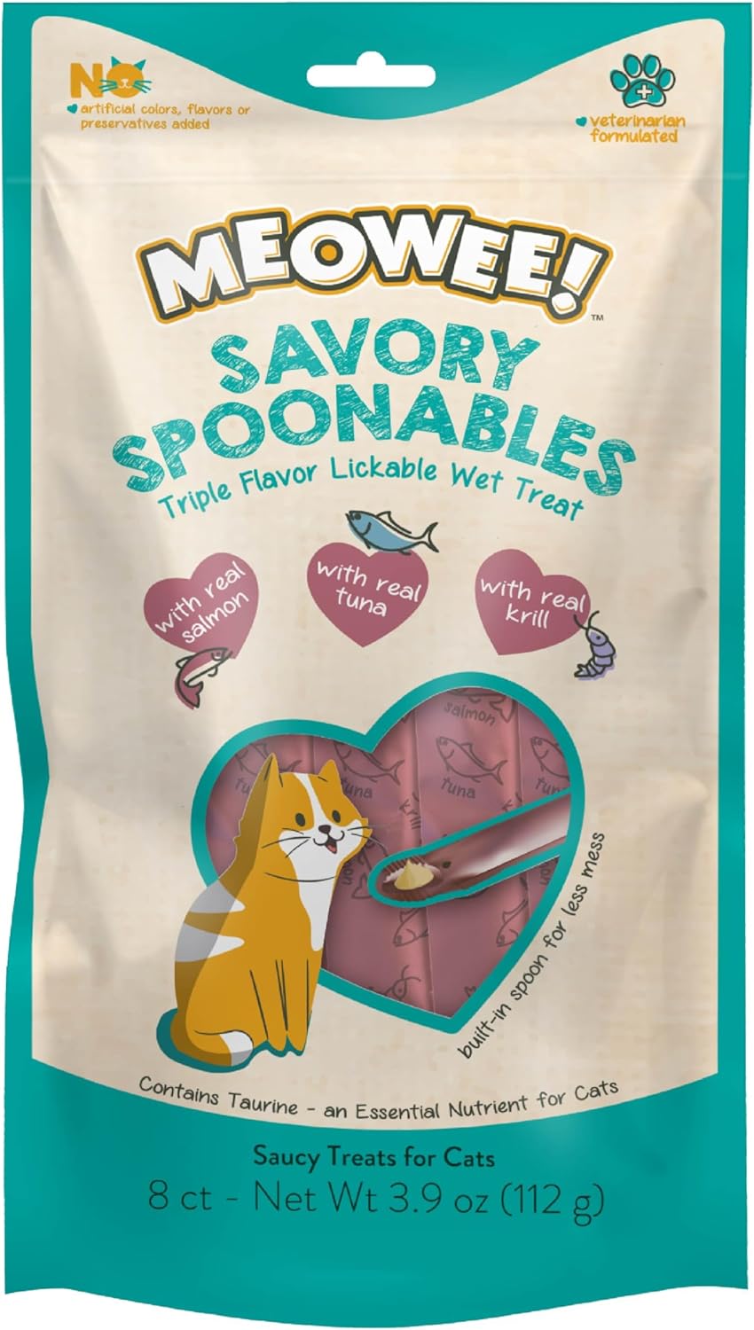 Meowee! Cat Treats – Irresistible Flavor Cats Love  Salmon, Tuna, Krill